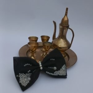 Handmade Black Net & Pearl pin