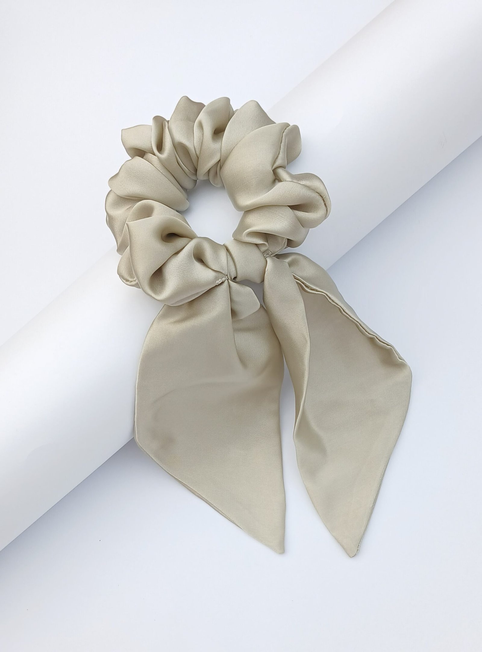 Handmade Silver Birch Silk Tail Scrunchie