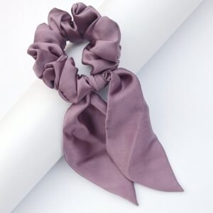 Handmade French Lilac Silk Tail Scrunchie