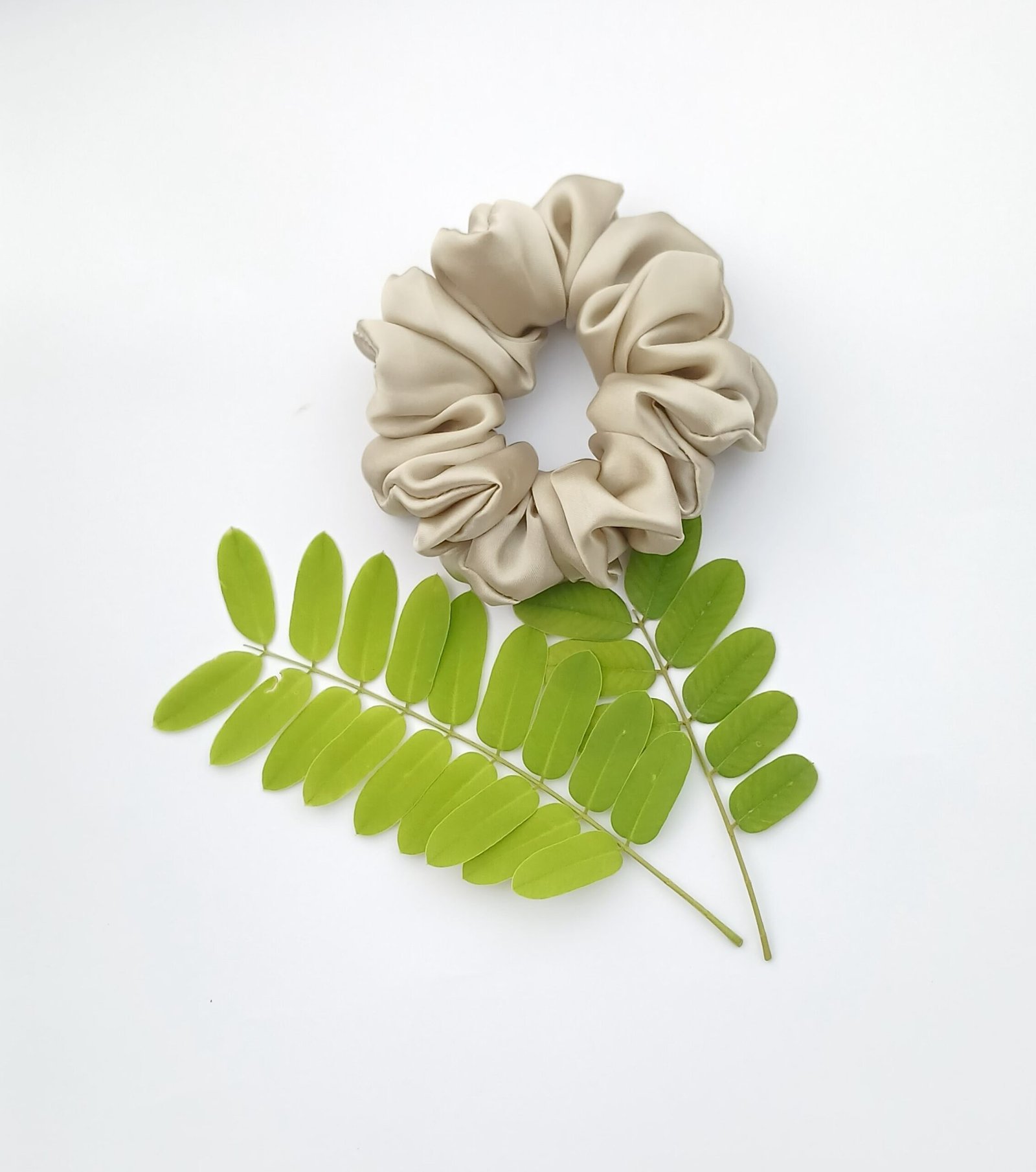 Handmade Silver Birch Silk Scrunchie - Image 3