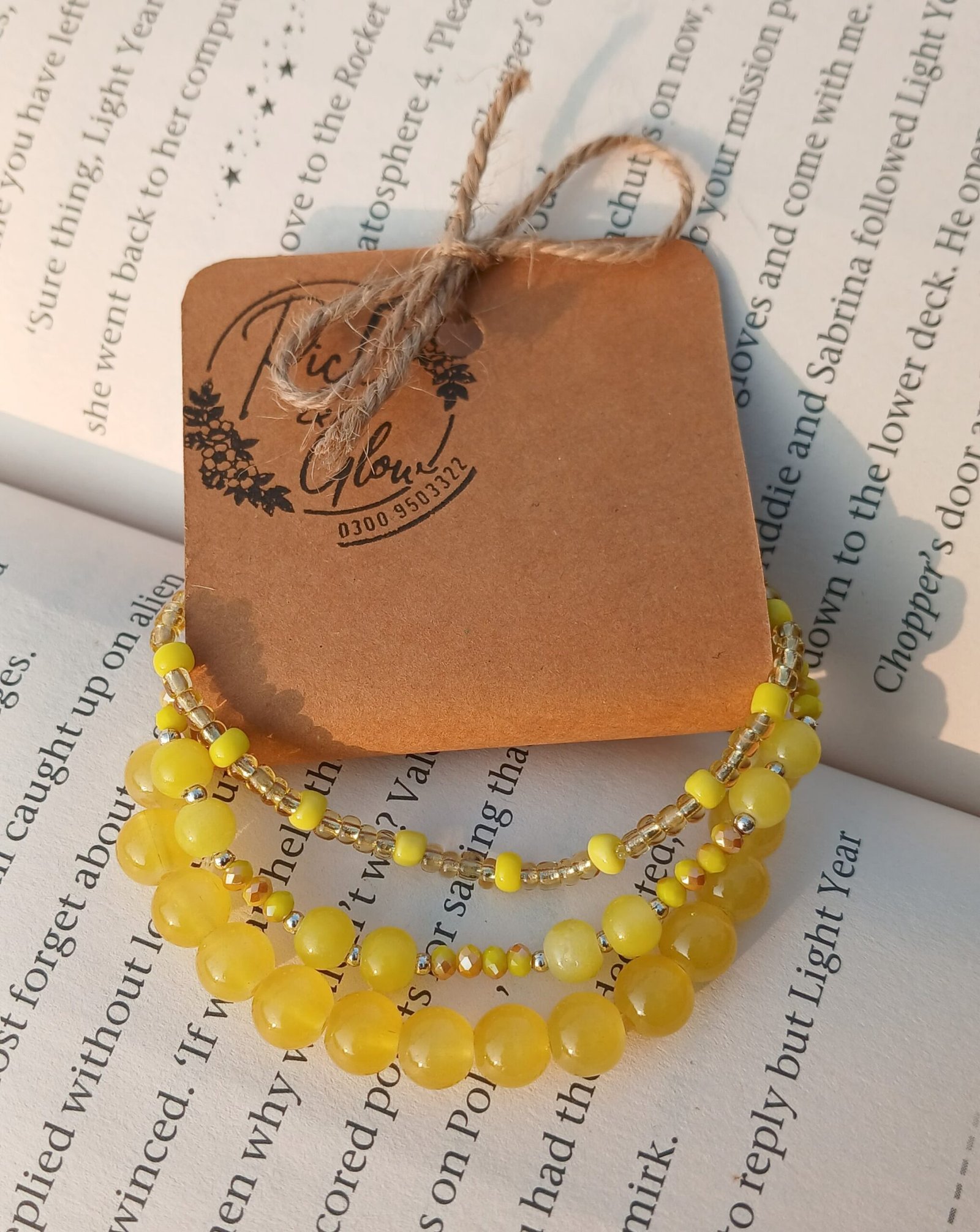 Handmade Shades of Yellow Bracelet - Image 2