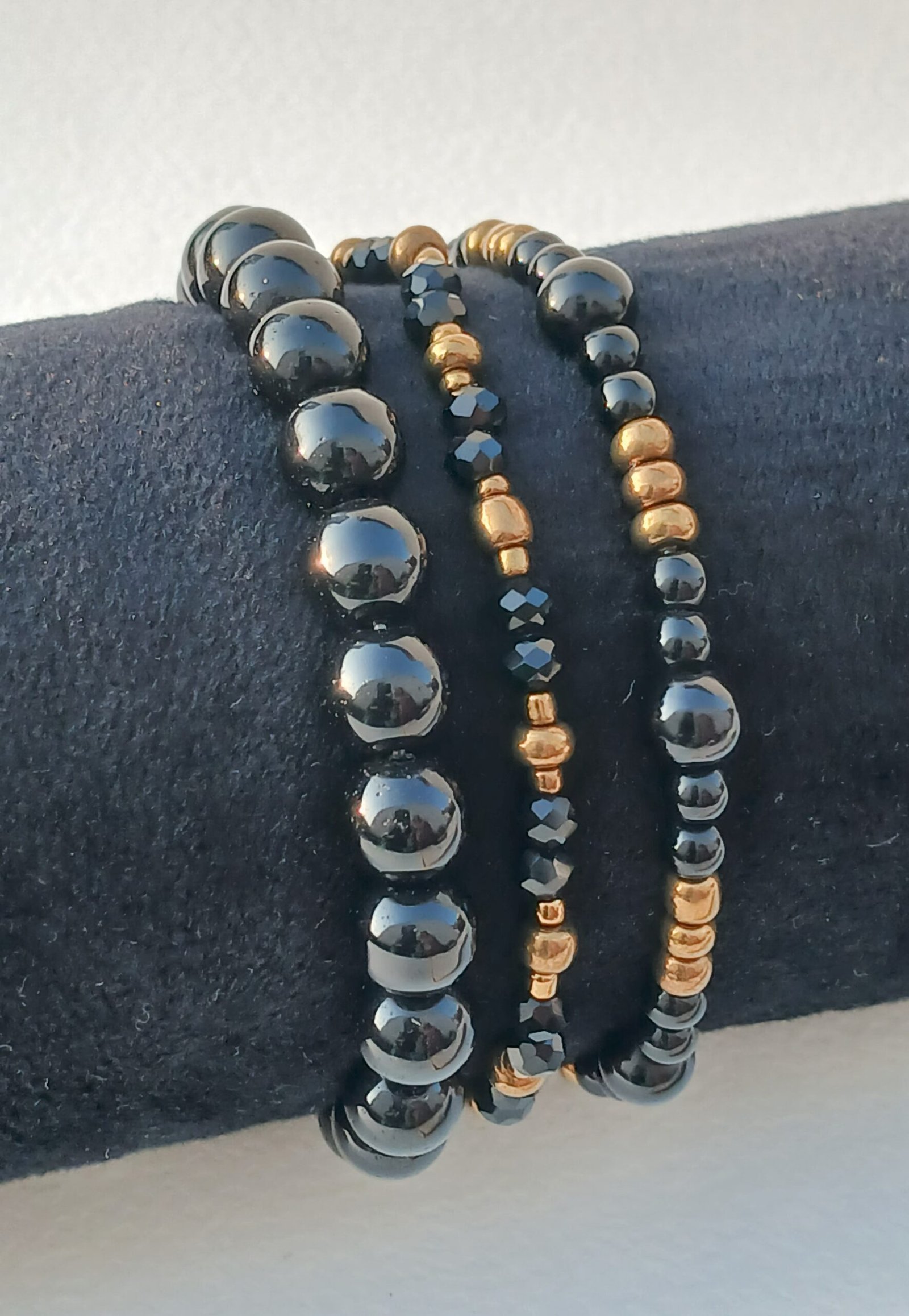 Handmade Black and Gold Bracelet