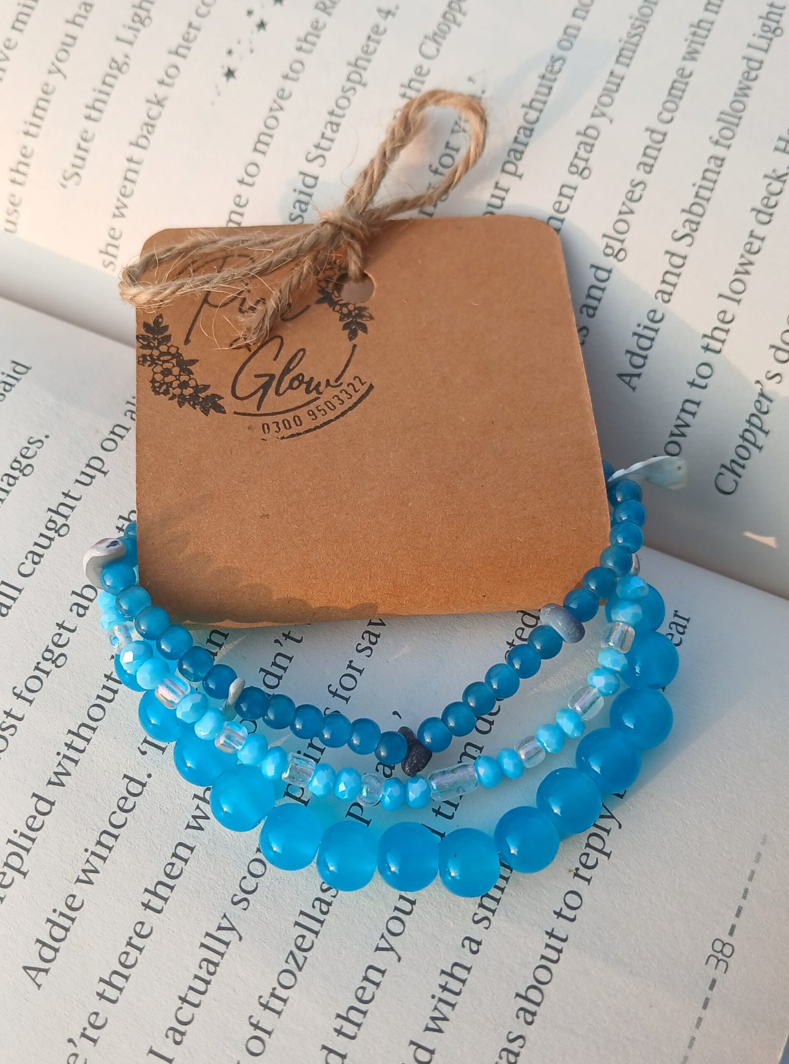Handmade Shades of Blue Bracelet - Image 2