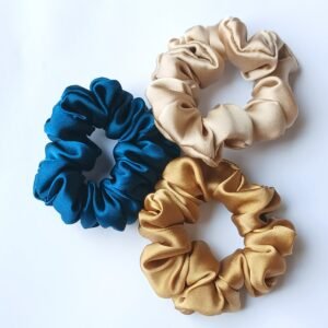 Handmade Silk Scrunchie Trio Set