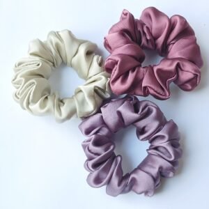 Handmade Pure Silk Scrunchie Set (3-Pack)