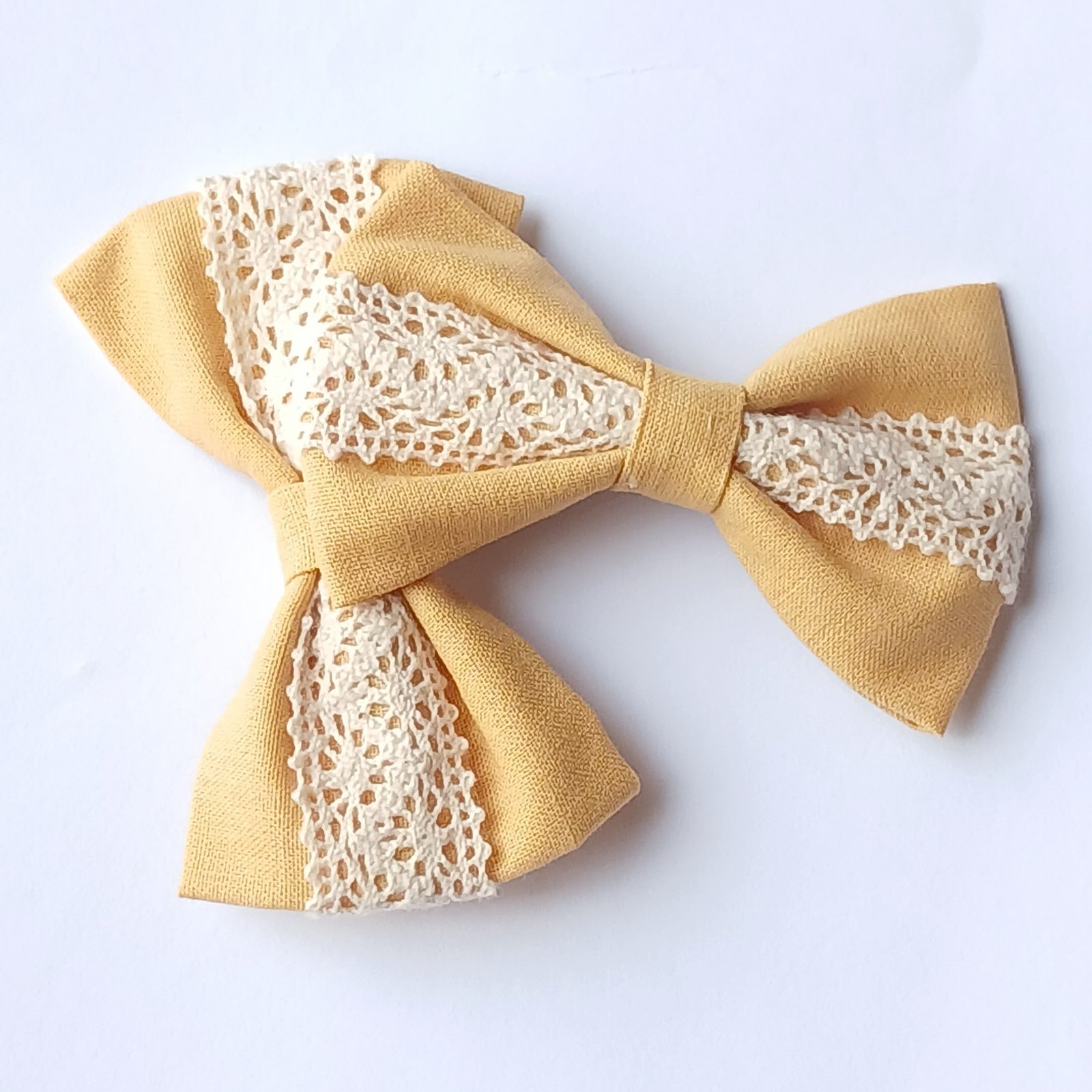 Handmade Cotton Lace Bow Pin - Image 3