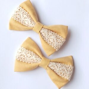 Handmade Cotton Lace Bow Pin