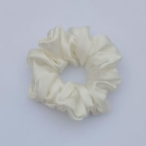 Handmade Off-White Silk Scrunchie
