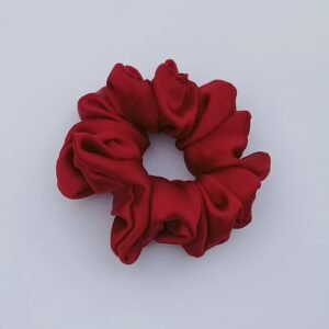 Handmade Maroon Silk Scrunchie