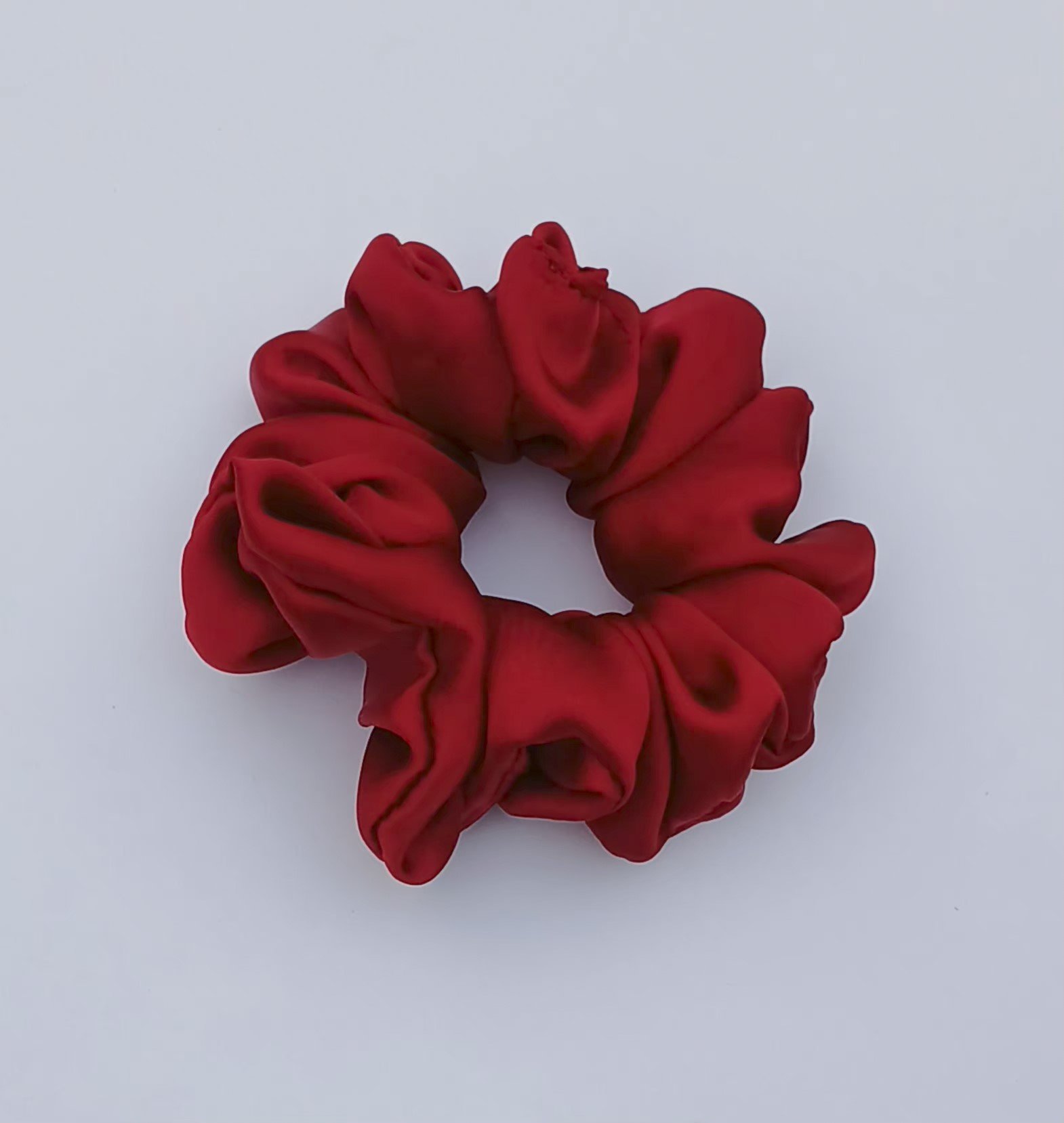 Handmade Maroon Silk Scrunchie