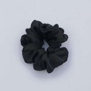 Handmade Black Silk  Scrunchie