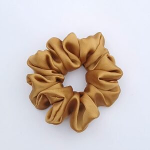 Handmade Bronze Gold Silk Scrunchie