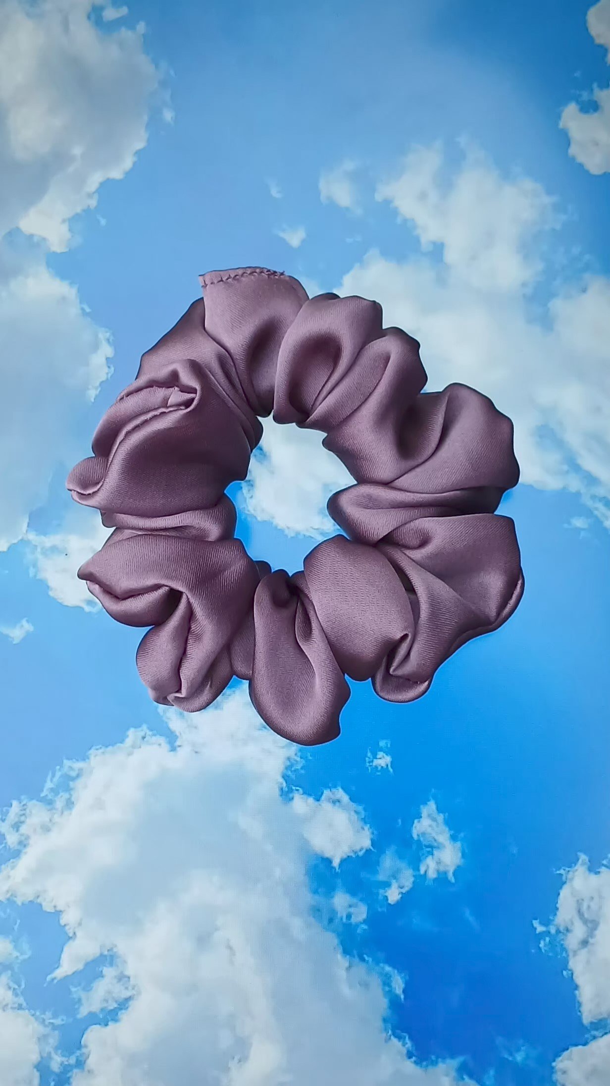 Handmade French Lilac Silk Scrunchie - Image 2