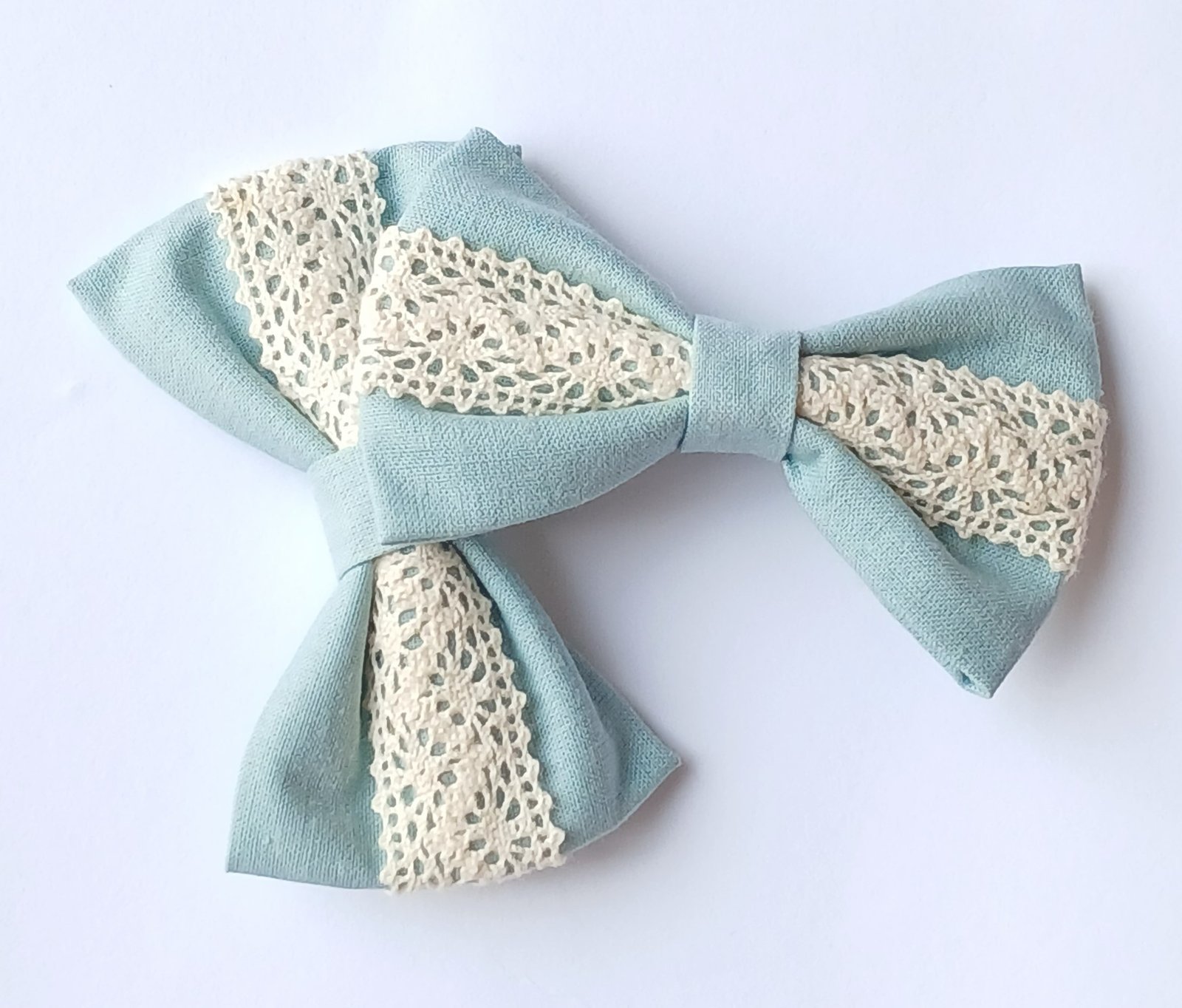 Handmade Cotton Lace Bow Pin - Image 2